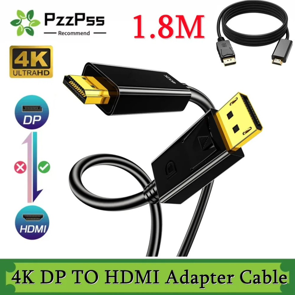 Tablet Lap Desk - 4K*2K DisplayPort-zu-HDMI-kompatibler Adapter DP-zu-HDMI-Konverter 1,8 m
