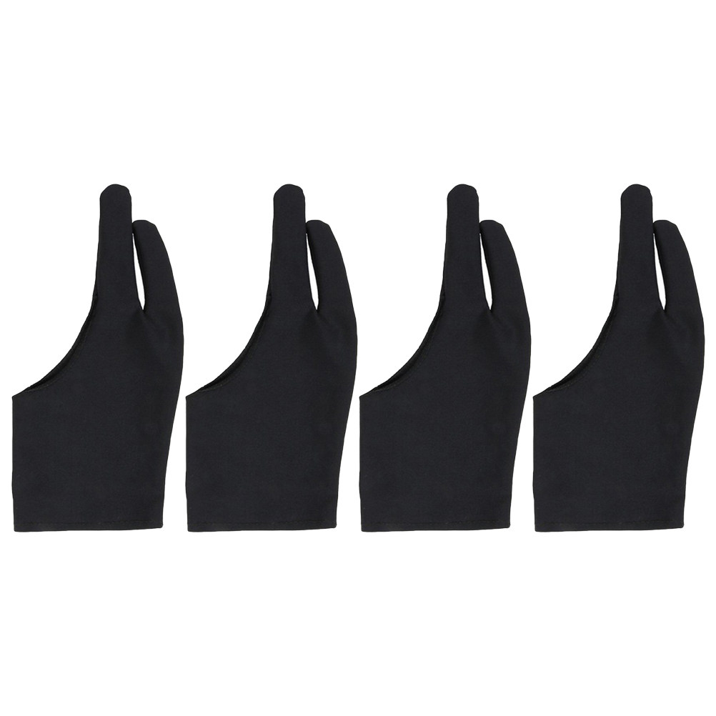 Drawing Glove Artist - 4 Stück Spandex-Zeichenhandschuhe mit zwei Fingern,